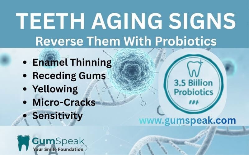 Comparison of teeth aging signs versus youthful healthy smile with ProDentim.
