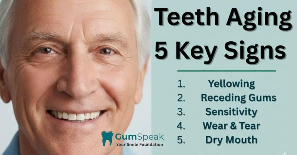 Comparison of teeth aging signs versus youthful healthy smile with ProDentim..