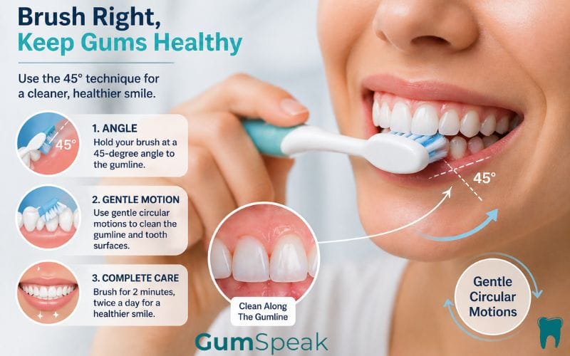 how to stop bleeding gums with proper brushing technique at gumline
