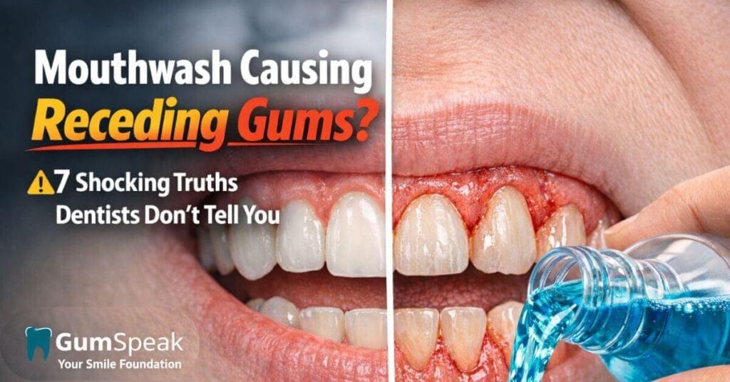 Mouthwash causing receding gums illustration